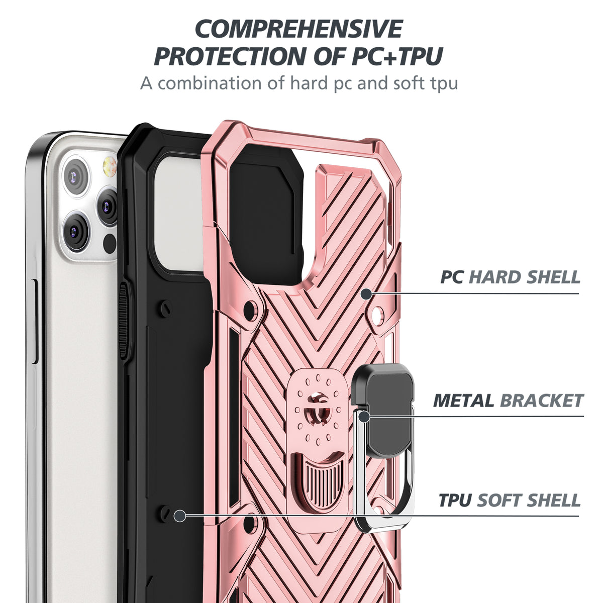 iPhone 13 Pro Max Rugged Tough Case Shockproof Hybrid Cover PINK