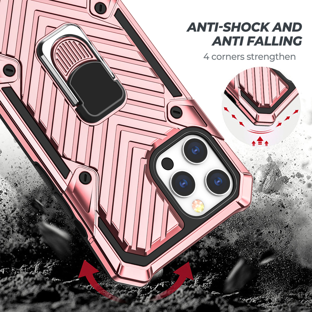 iPhone 13 Pro Max Rugged Tough Case Shockproof Hybrid Cover PINK
