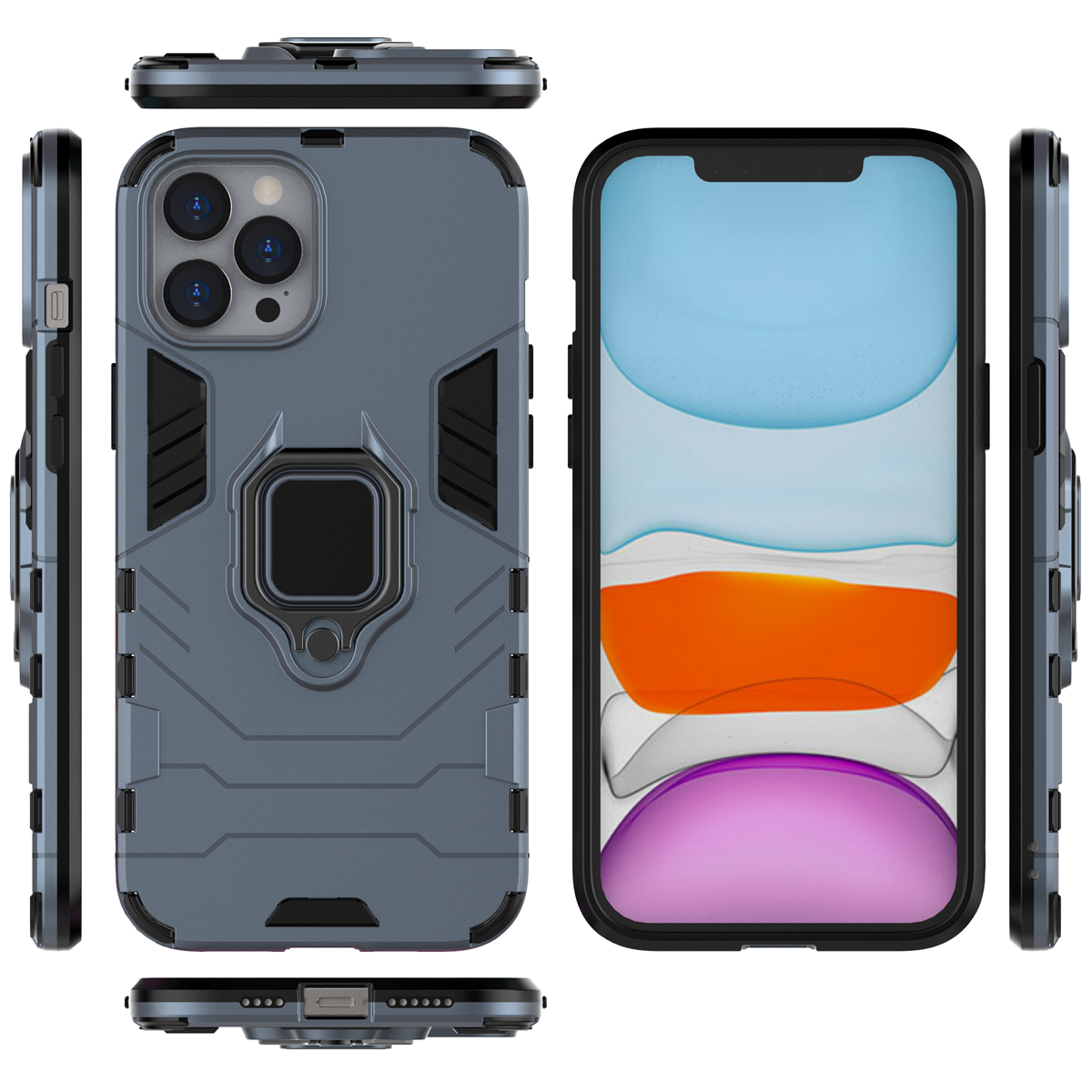 iPhone 12 Pro Max Rugged Tough Case Shockproof Hybrid Cover BLUE