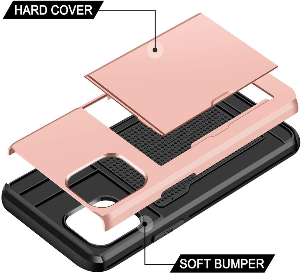 iPhone 12 Pro Max Shockproof Wallet Case Card Cover PINK