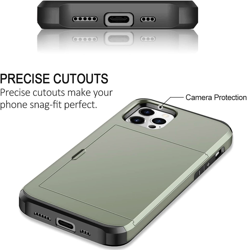 iPhone 11 Pro Shockproof Wallet Case Card Cover GREEN