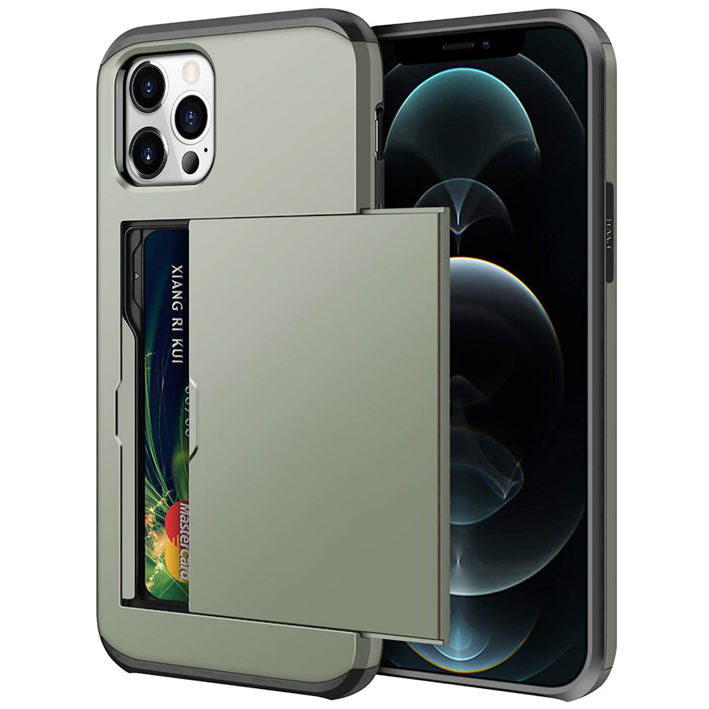 iPhone 11 Pro Shockproof Wallet Case Card Cover GREEN