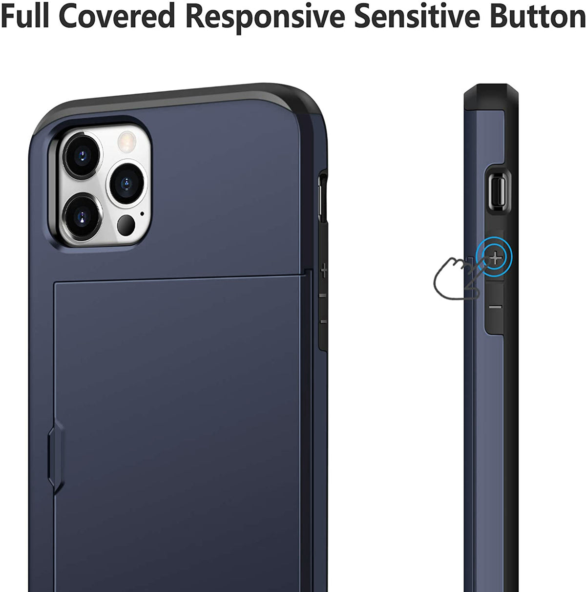 iPhone 13 Pro Shockproof Wallet Case Card Cover BLUE