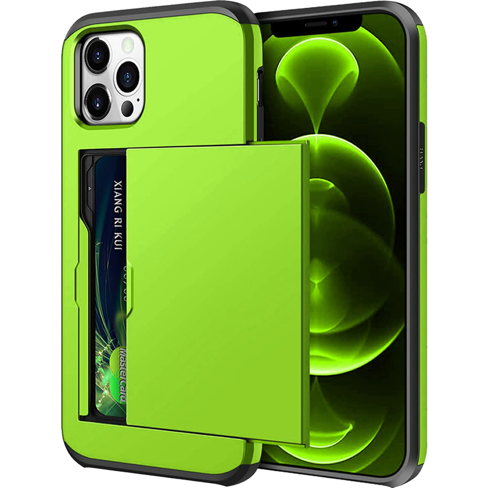 iPhone 12 Pro Shockproof Wallet Case Card Cover GREEN