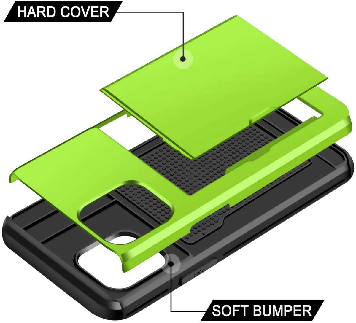iPhone 12 Pro Shockproof Wallet Case Card Cover GREEN