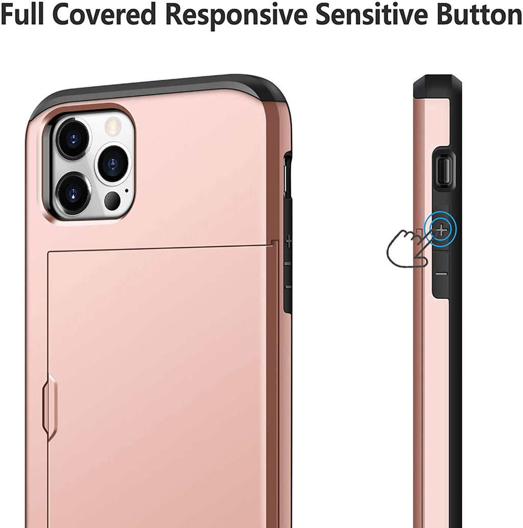 iPhone 11 Pro Shockproof Wallet Case Card Cover PINK