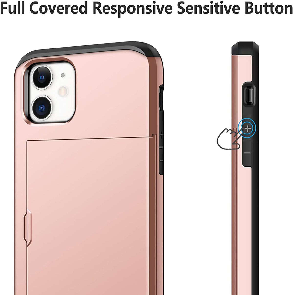 iPhone 12 Shockproof Wallet Case Card Cover PINK