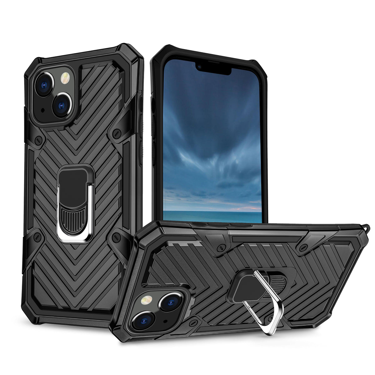 iPhone 13 Mini Rugged Tough Case Shockproof Hybrid Cover BLACK