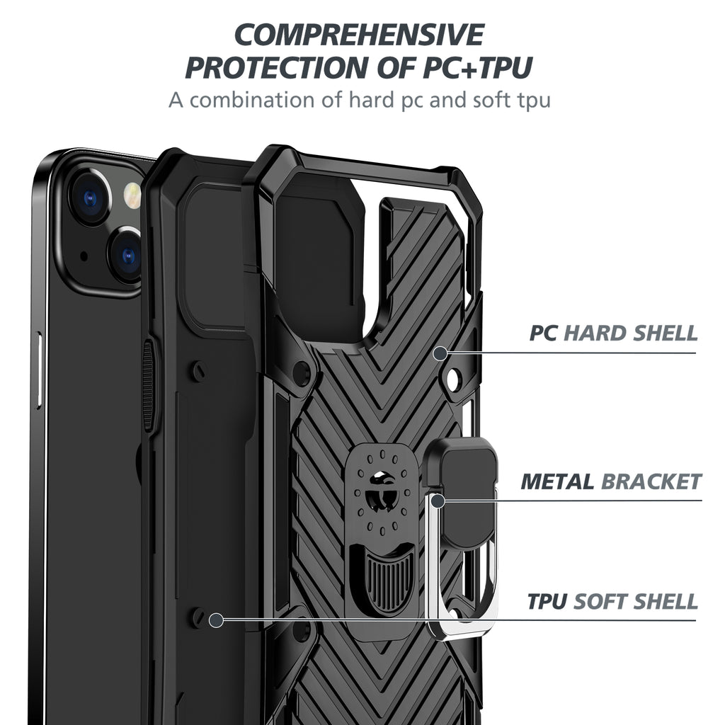 iPhone 13 Mini Rugged Tough Case Shockproof Hybrid Cover BLACK