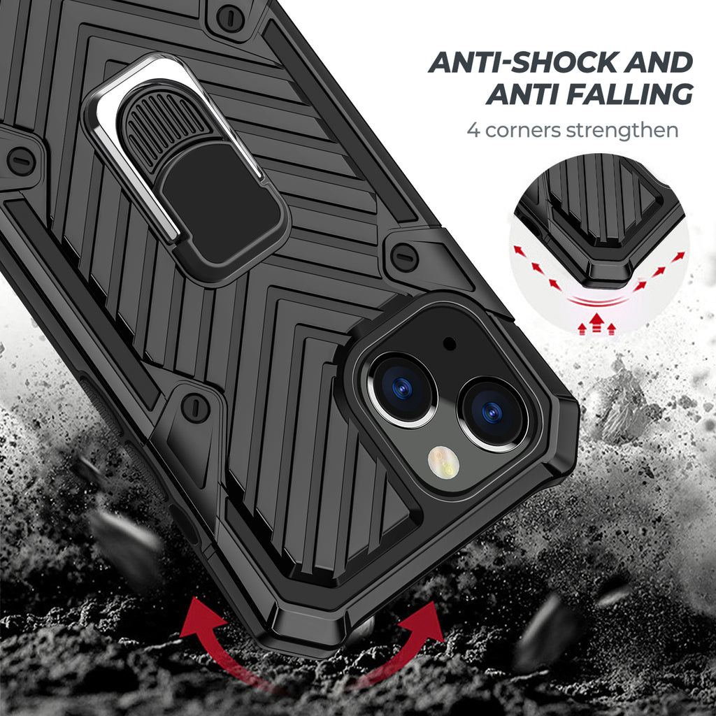 iPhone 13 Mini Rugged Tough Case Shockproof Hybrid Cover BLACK