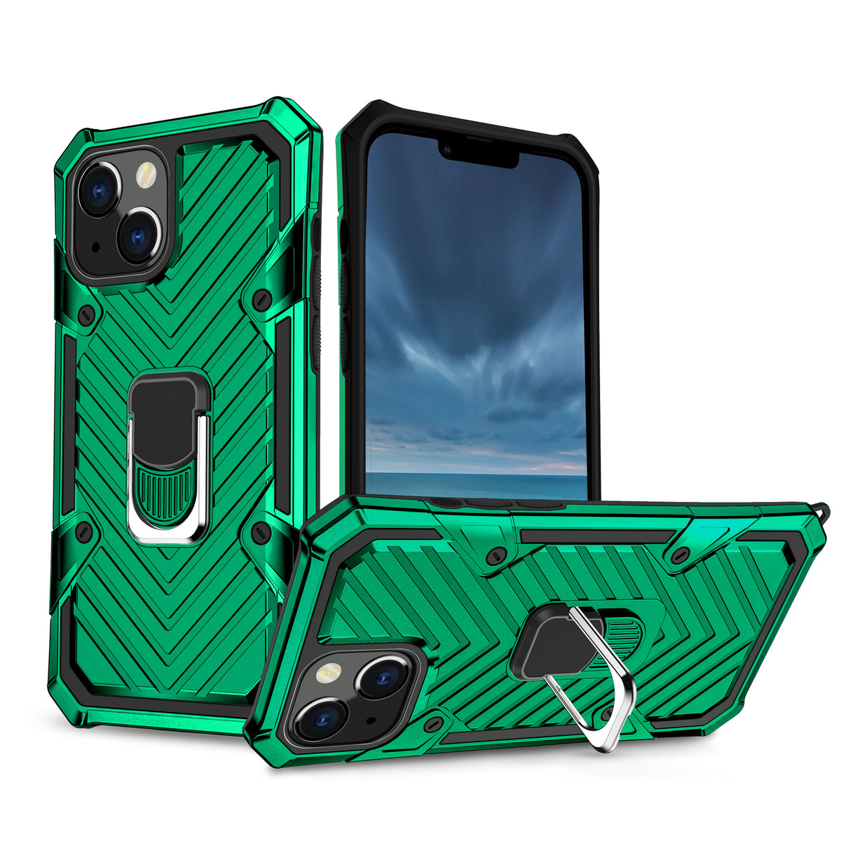 iPhone 13 Mini Rugged Tough Case Shockproof Hybrid Cover DARK GREEN