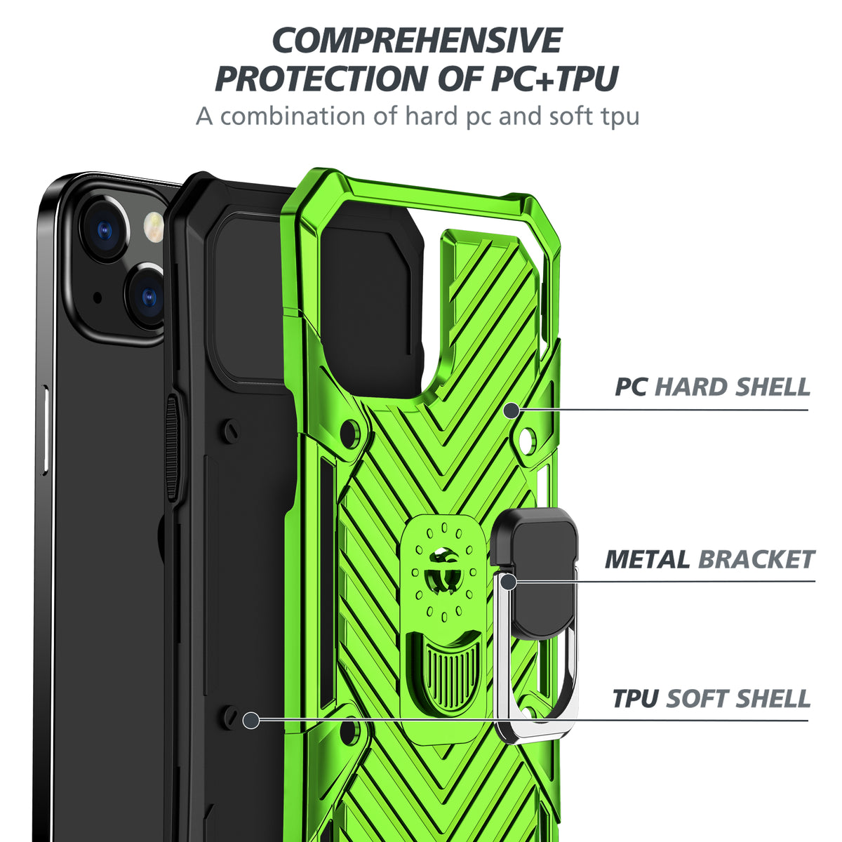 iPhone 13 Mini Rugged Tough Case Shockproof Hybrid Cover LIGHT GREEN