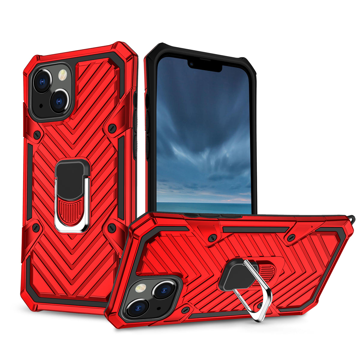 iPhone 13 Mini Rugged Tough Case Shockproof Hybrid Cover RED