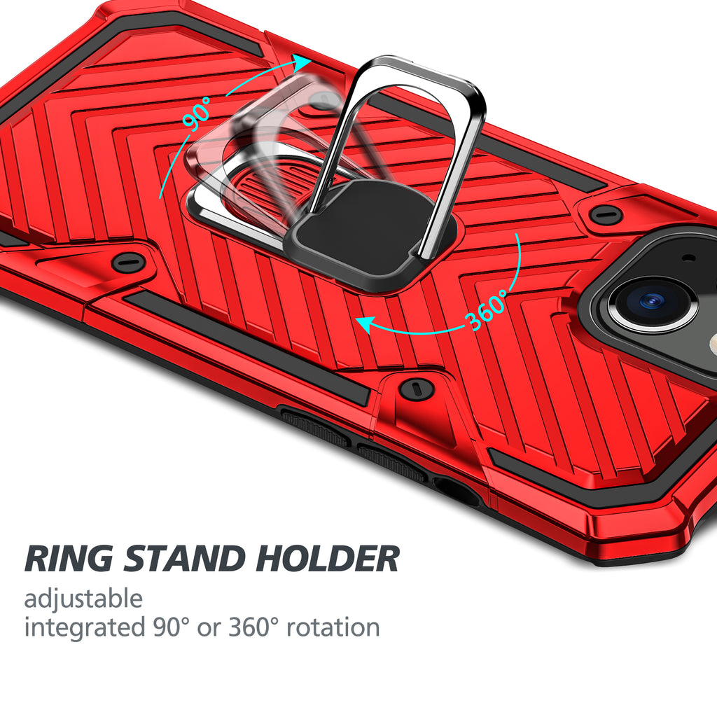 iPhone 13 Mini Rugged Tough Case Shockproof Hybrid Cover RED