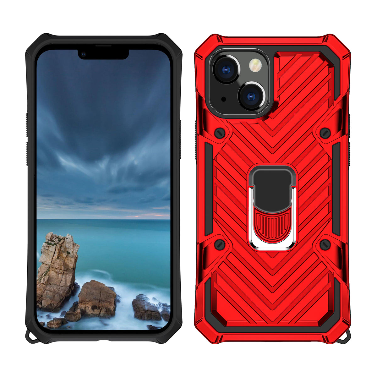 iPhone 13 Mini Rugged Tough Case Shockproof Hybrid Cover RED