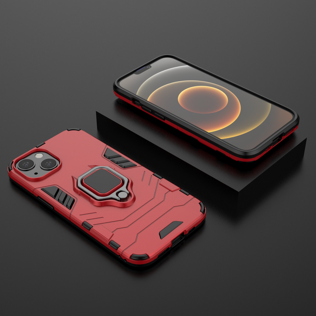 iPhone 13 Rugged Tough Case Shockproof Hybrid Cover RED