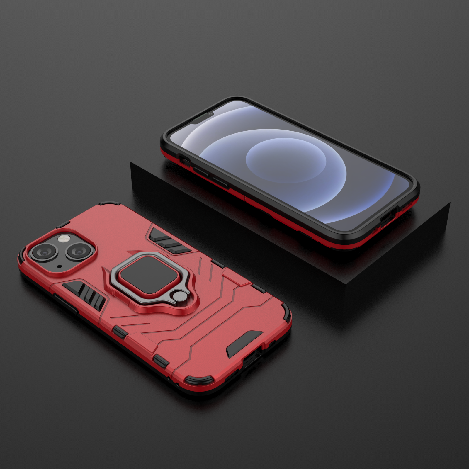 iPhone 13 Mini Rugged Tough Case Shockproof Hybrid Cover RED