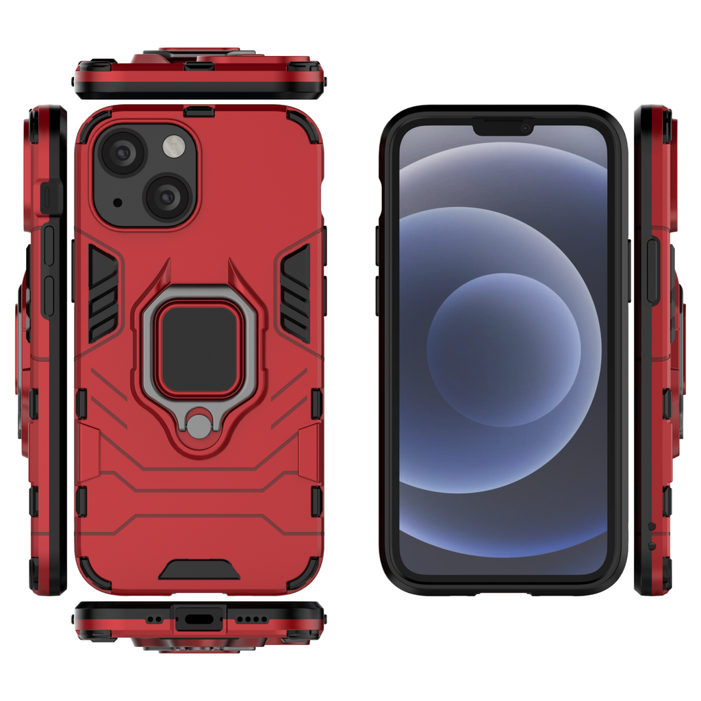 iPhone 13 Mini Rugged Tough Case Shockproof Hybrid Cover RED