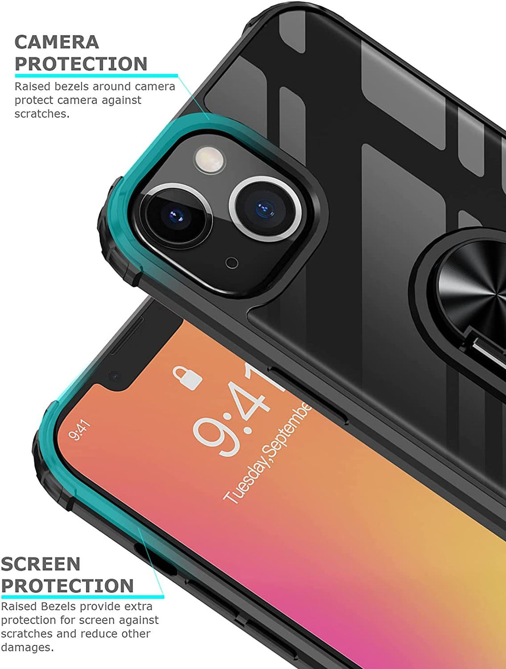 iPhone 14 Plus Rugged Tough Case Shockproof Hybrid Cover BLACK