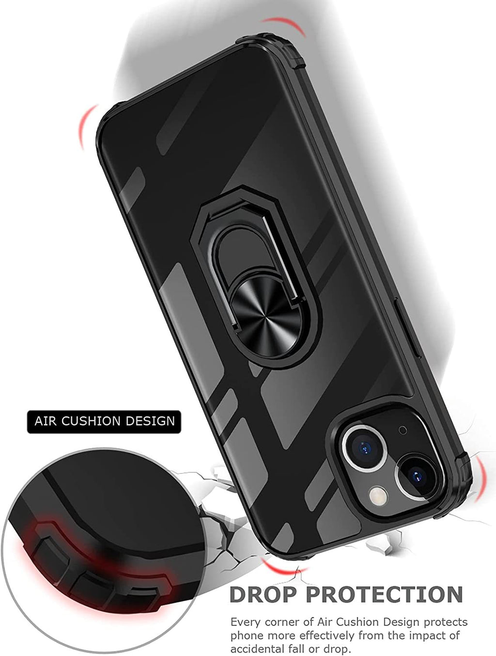 iPhone 14 Plus Rugged Tough Case Shockproof Hybrid Cover BLACK