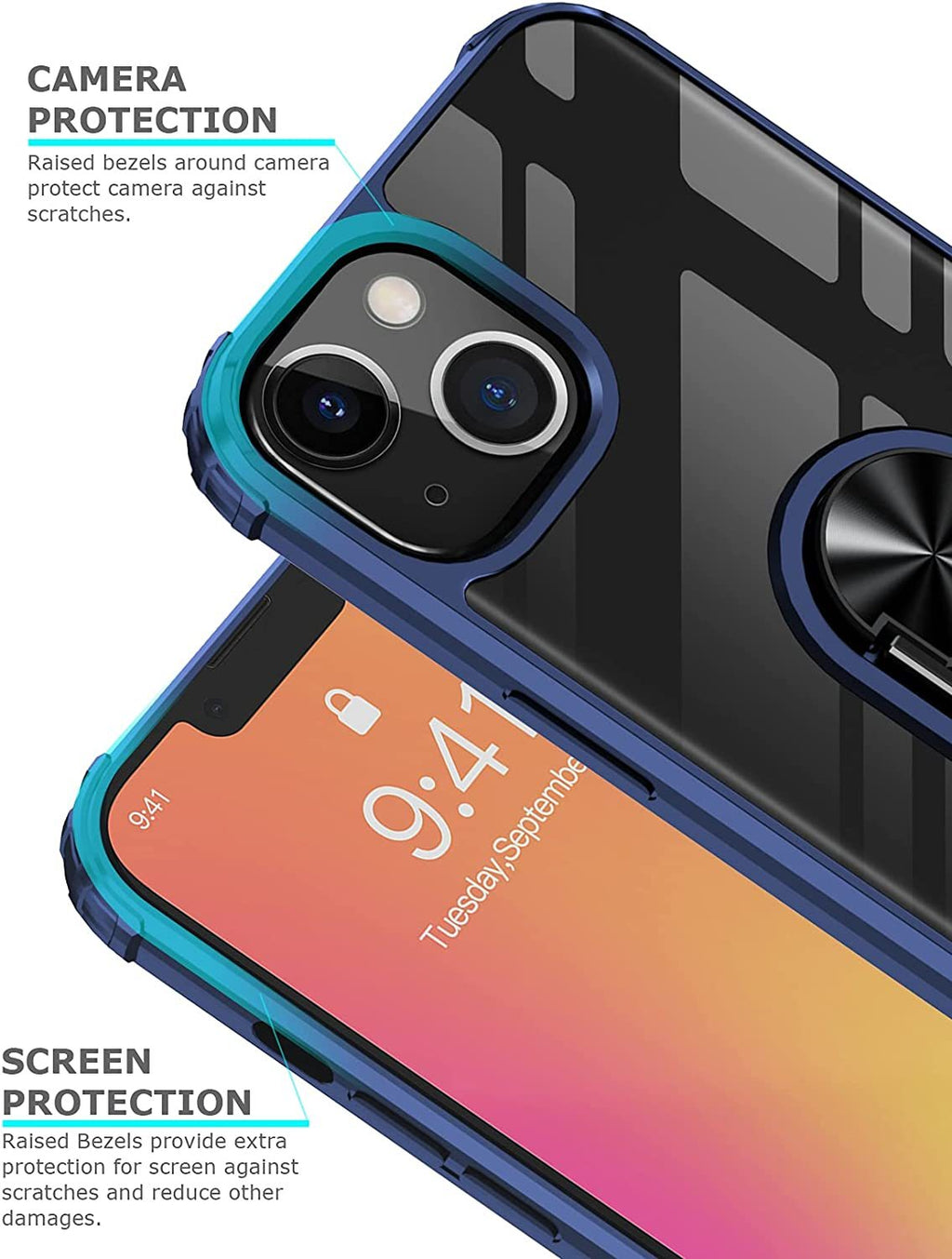 iPhone 13 Rugged Tough Case Shockproof Hybrid Cover BLUE