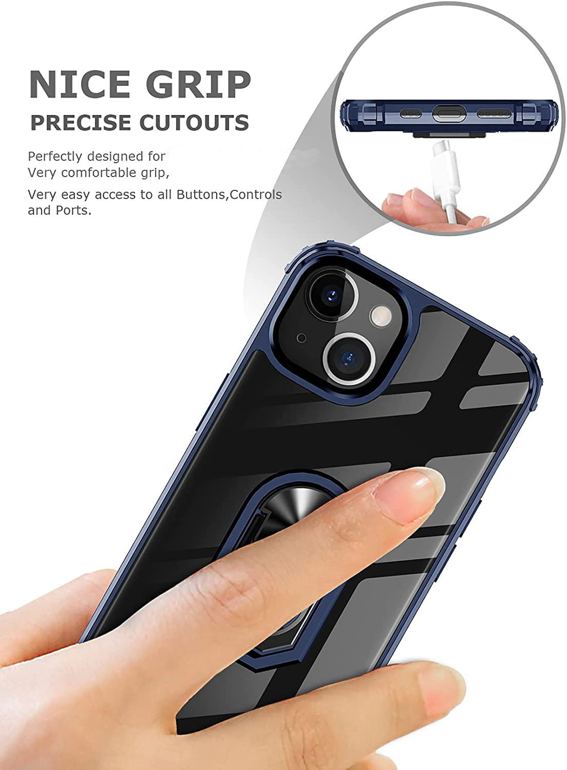 iPhone 13 Rugged Tough Case Shockproof Hybrid Cover BLUE