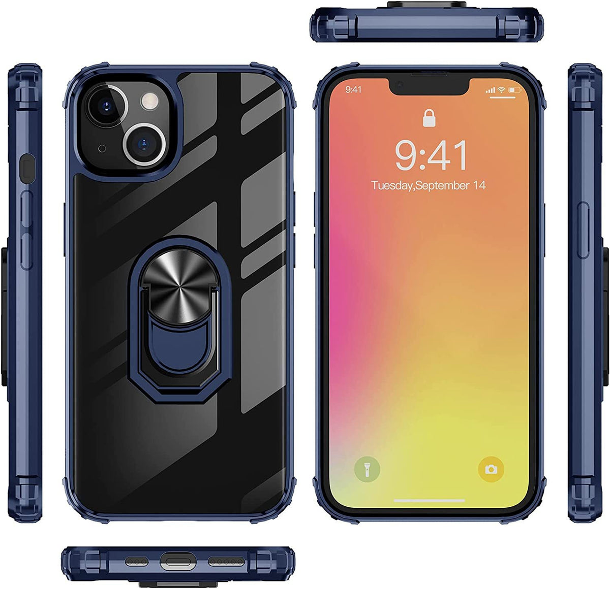 iPhone 13 Rugged Tough Case Shockproof Hybrid Cover BLUE