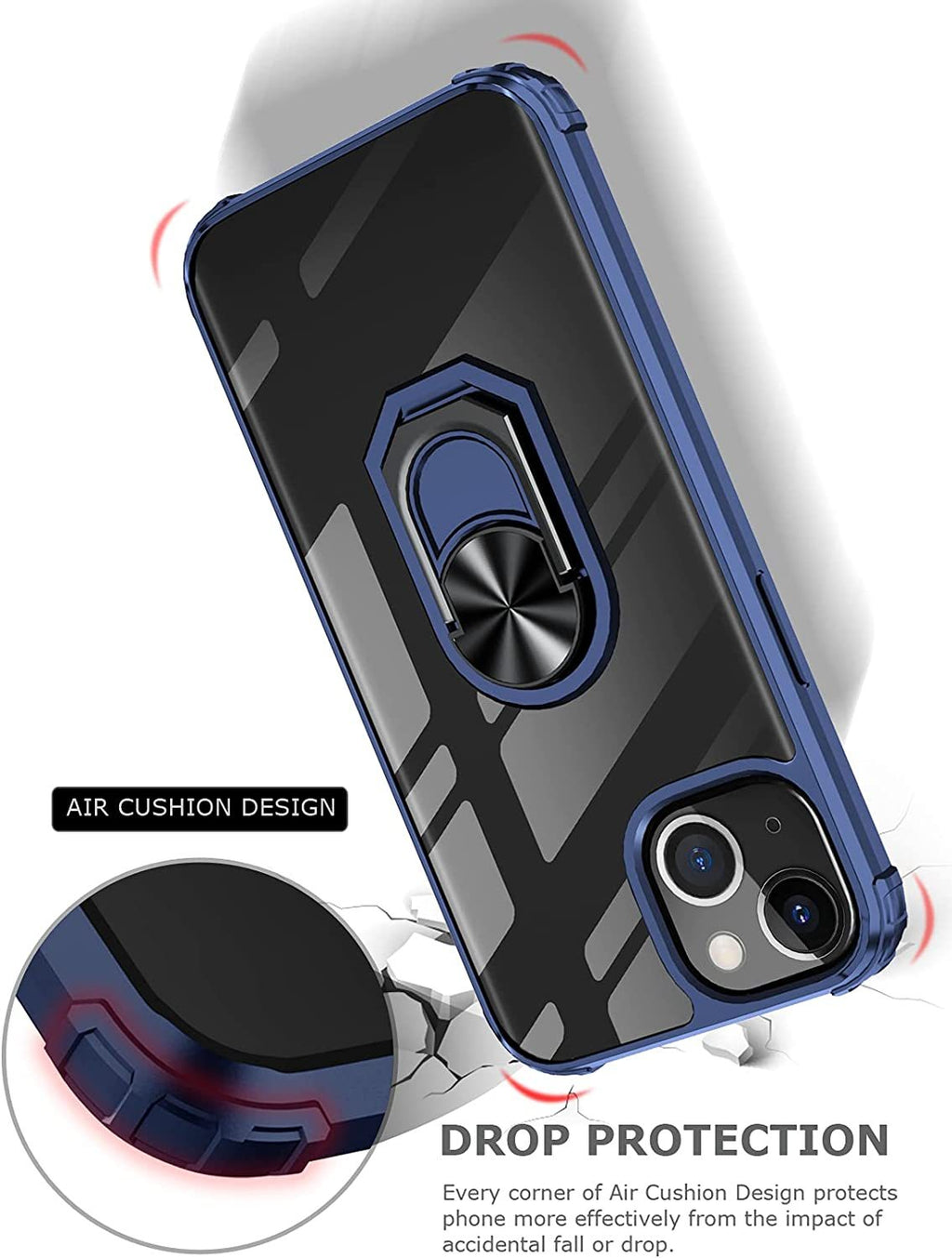 iPhone 13 Rugged Tough Case Shockproof Hybrid Cover BLUE