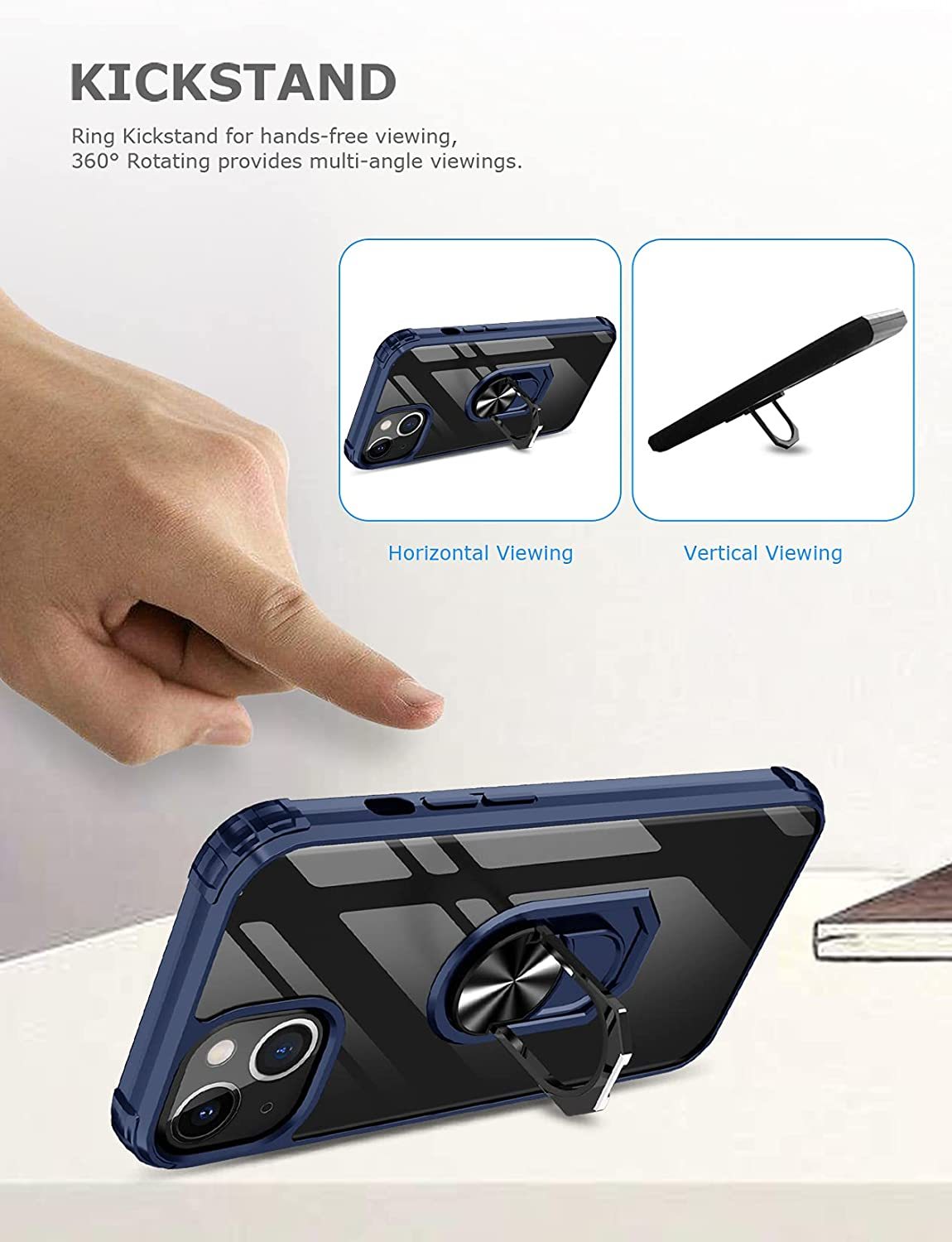 iPhone 13 Rugged Tough Case Shockproof Hybrid Cover BLUE