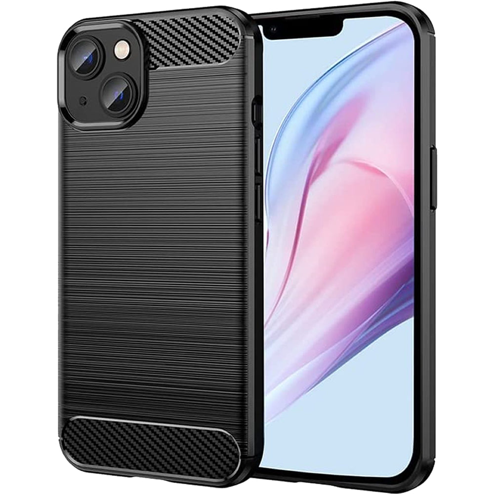iPhone 13 Slim Fit Case Tough Gel TPU Rubber Cover BLACK
