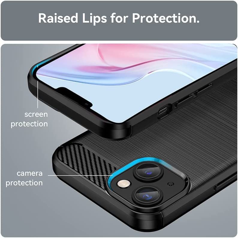iPhone 14 Plus Slim Fit Case Tough Gel TPU Rubber Cover BLACK