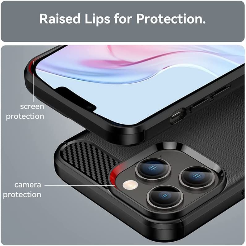 iPhone 14 Pro Slim Fit Case Tough Gel TPU Rubber Cover BLACK