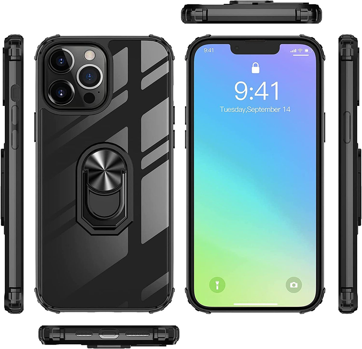iPhone 14 Pro Max Rugged Tough Case Shockproof Hybrid Cover BLACK