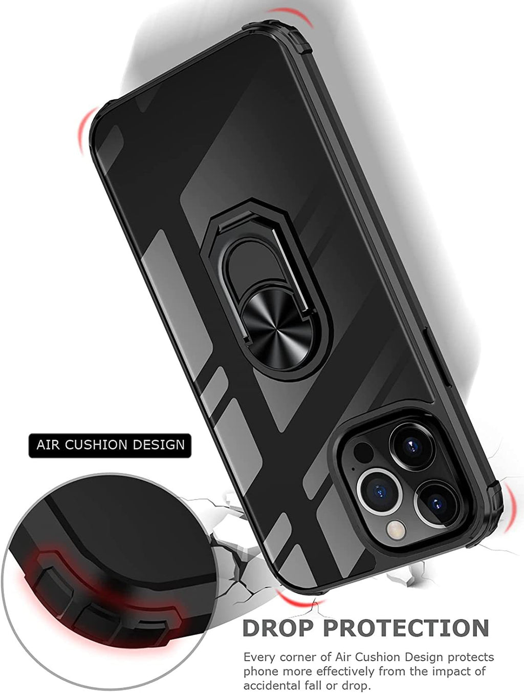 iPhone 14 Pro Max Rugged Tough Case Shockproof Hybrid Cover BLACK
