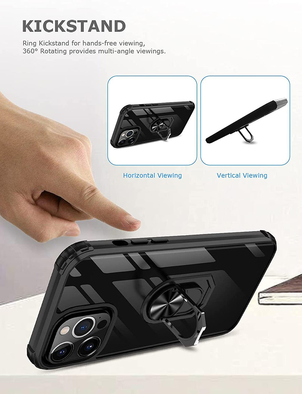 iPhone 14 Pro Max Rugged Tough Case Shockproof Hybrid Cover BLACK