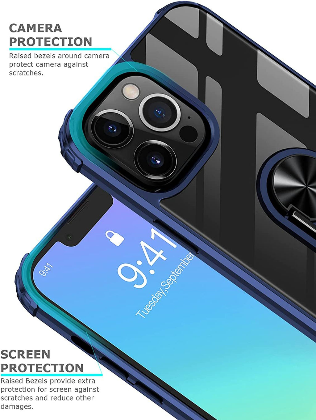 iPhone 14 Pro Rugged Tough Case Shockproof Hybrid Cover BLUE