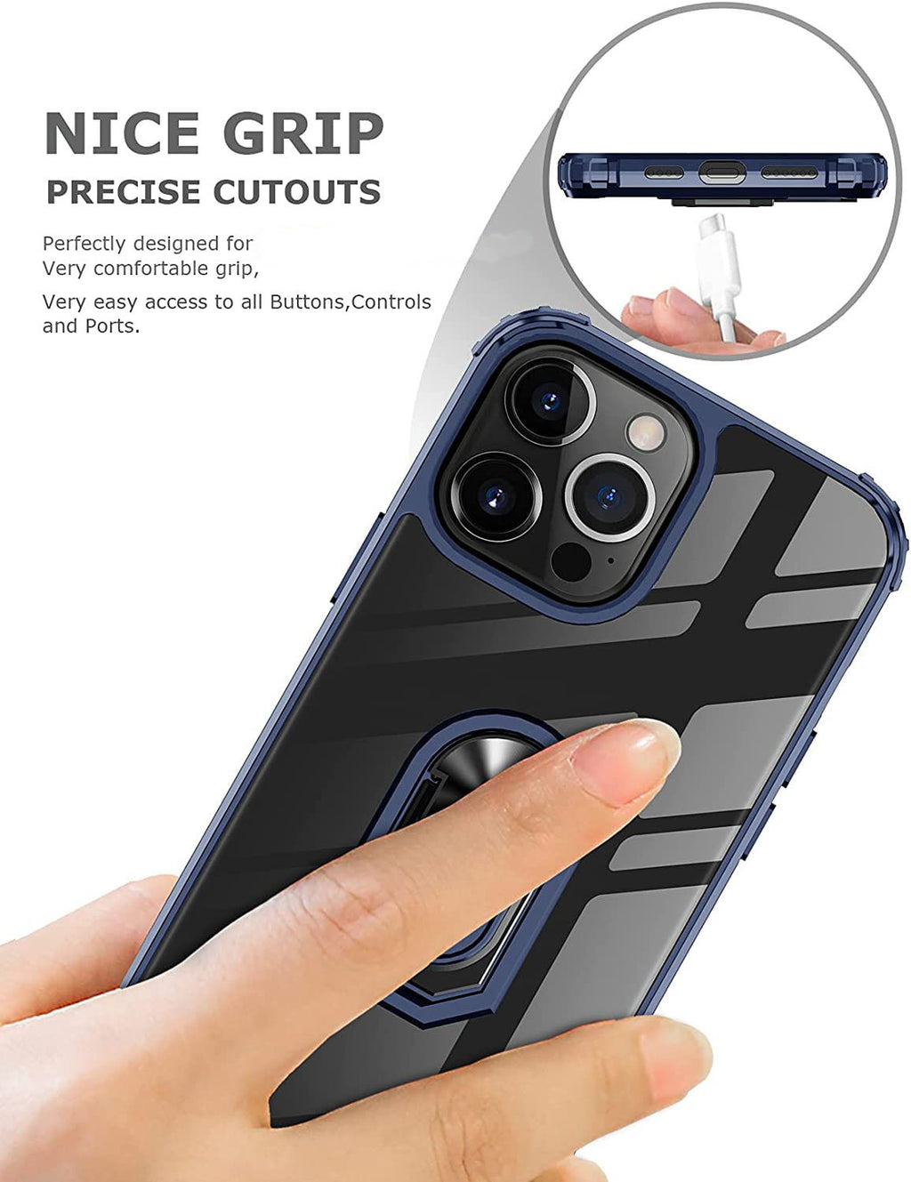 iPhone 14 Pro Max Rugged Tough Case Shockproof Hybrid Cover BLUE