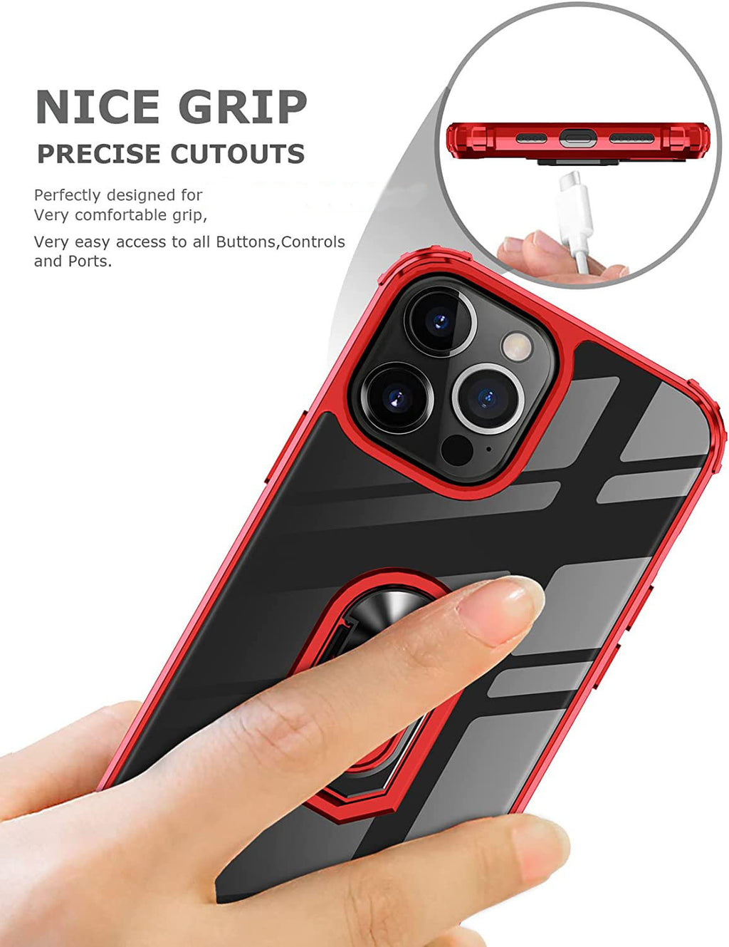 iPhone 14 Pro Max Rugged Tough Case Shockproof Hybrid Cover RED