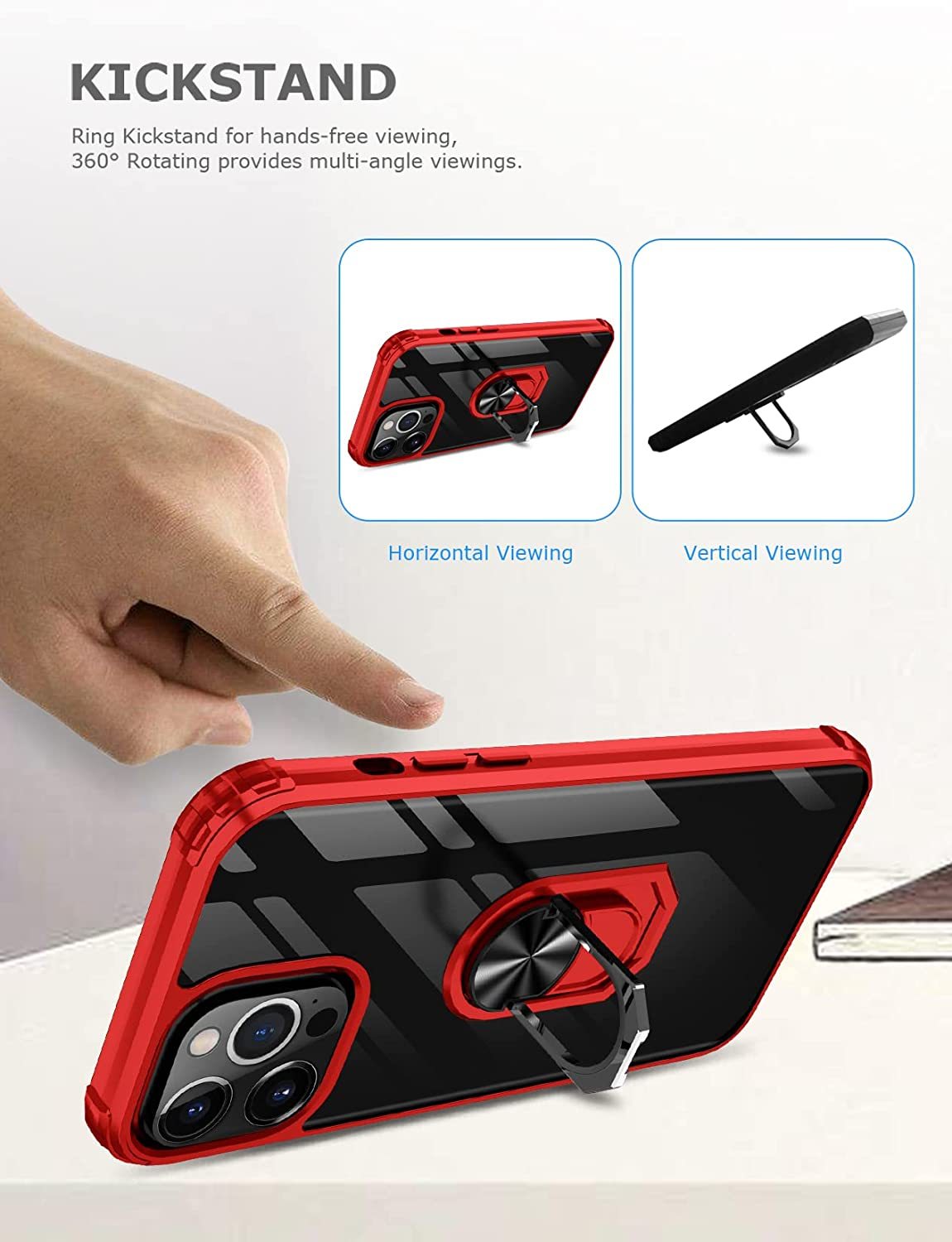 iPhone 14 Pro Max Rugged Tough Case Shockproof Hybrid Cover RED