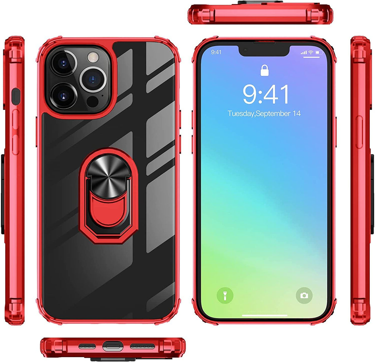 iPhone 14 Pro Max Rugged Tough Case Shockproof Hybrid Cover RED