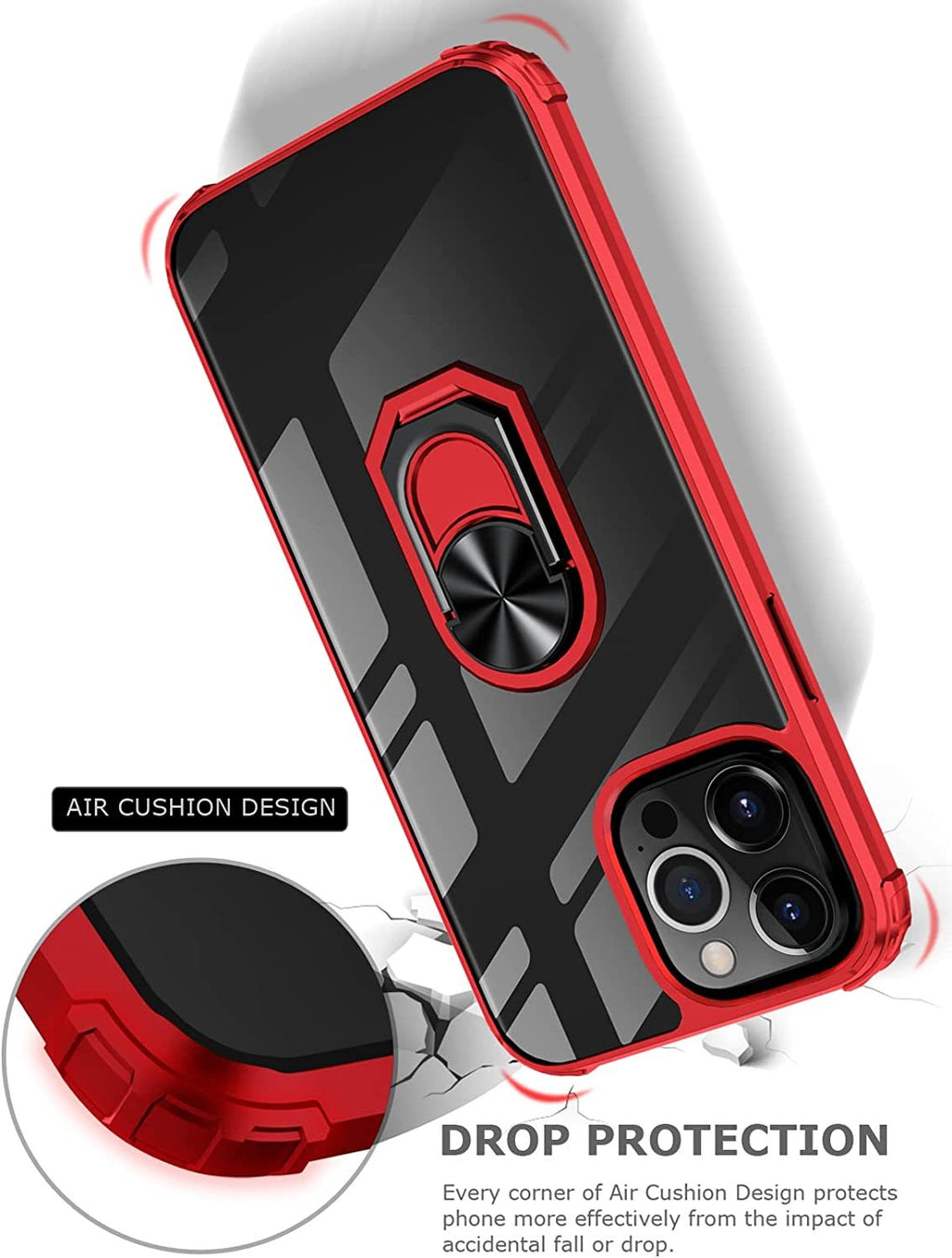 iPhone 14 Pro Max Rugged Tough Case Shockproof Hybrid Cover RED