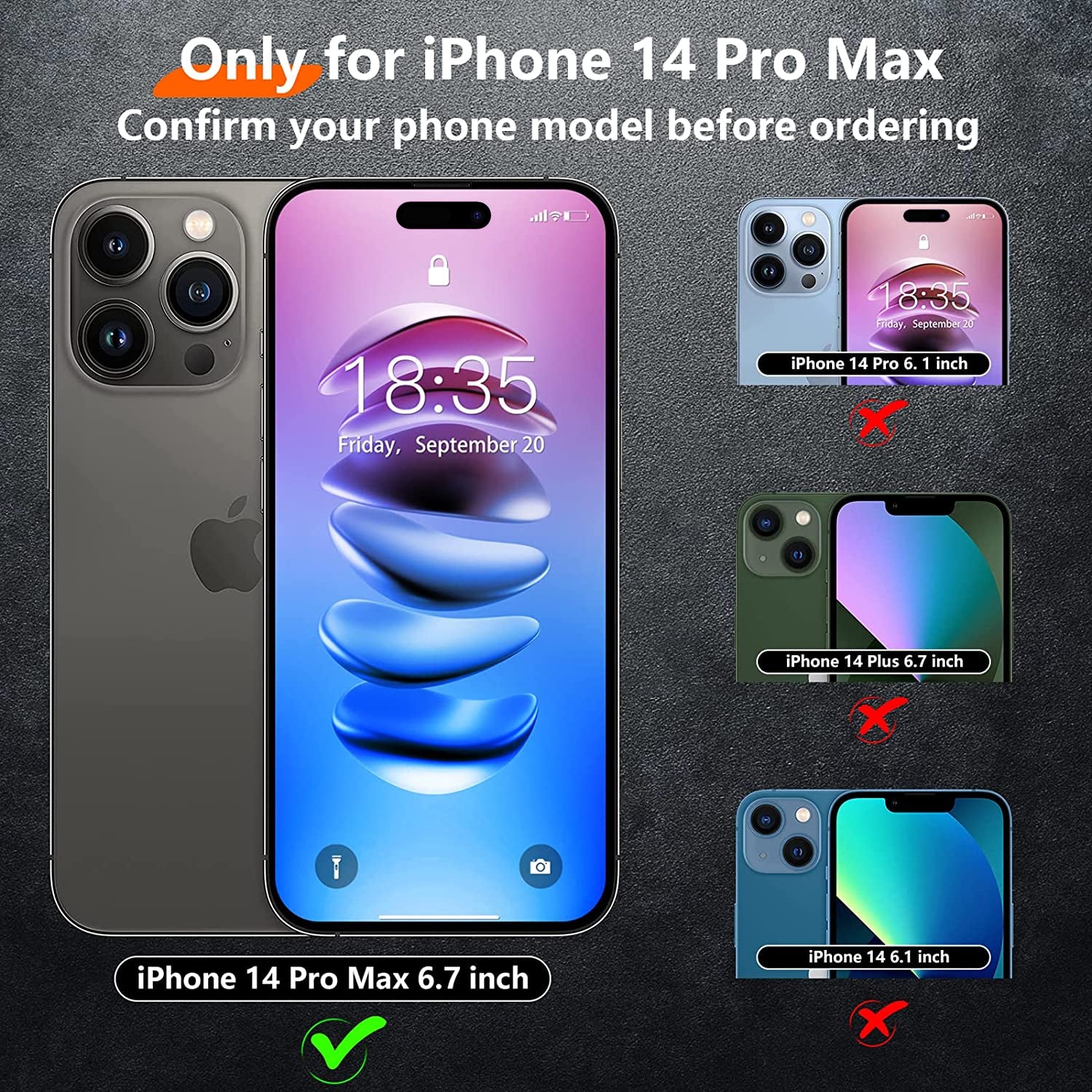 iPhone 14 Pro Max Case RFID-Blocking Detachable Zip Wallet Card Cover BLUE