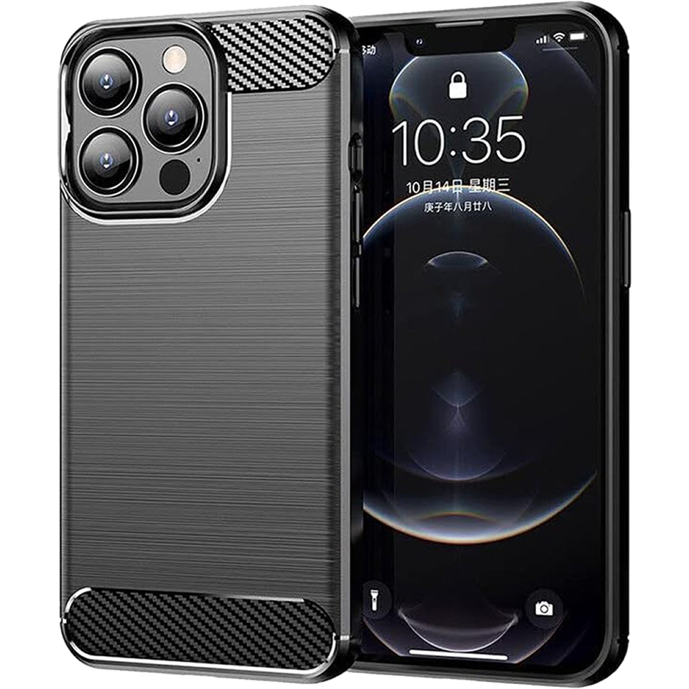 iPhone 15 Pro Max Slim Fit Case Tough Gel TPU Rubber Cover BLACK