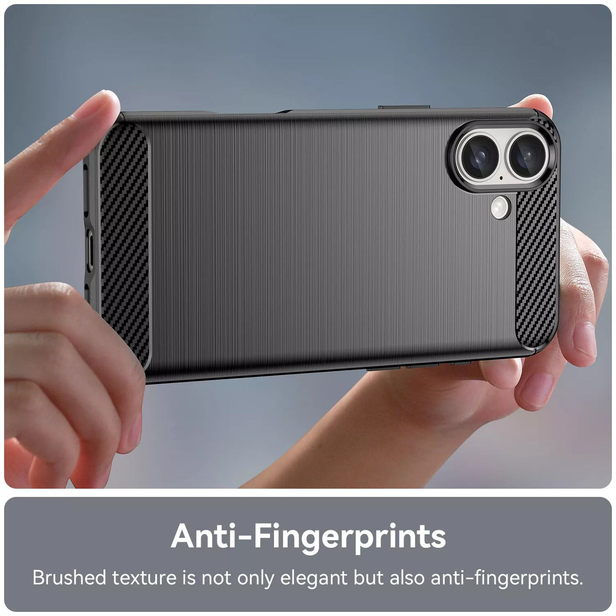 iPhone 16 Slim Fit Case Tough Gel TPU Rubber Cover BLACK