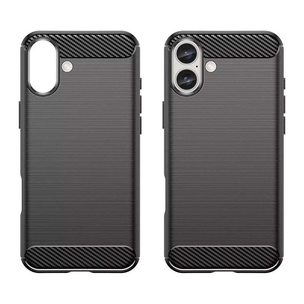 iPhone 16 Slim Fit Case Tough Gel TPU Rubber Cover BLACK