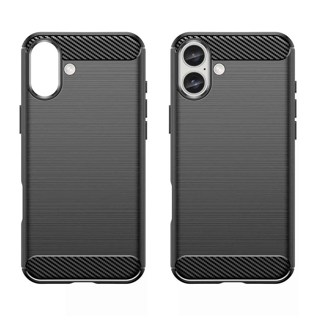 iPhone 16 Slim Fit Case Tough Gel TPU Rubber Cover BLACK