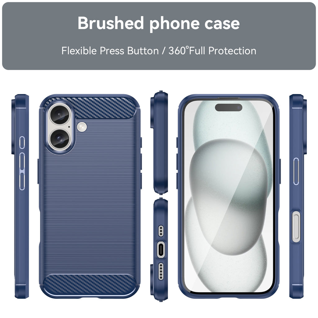 iPhone 16 Plus Slim Fit Case Tough Gel TPU Rubber Cover BLUE