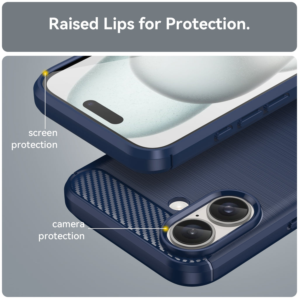iPhone 16 Plus Slim Fit Case Tough Gel TPU Rubber Cover BLUE