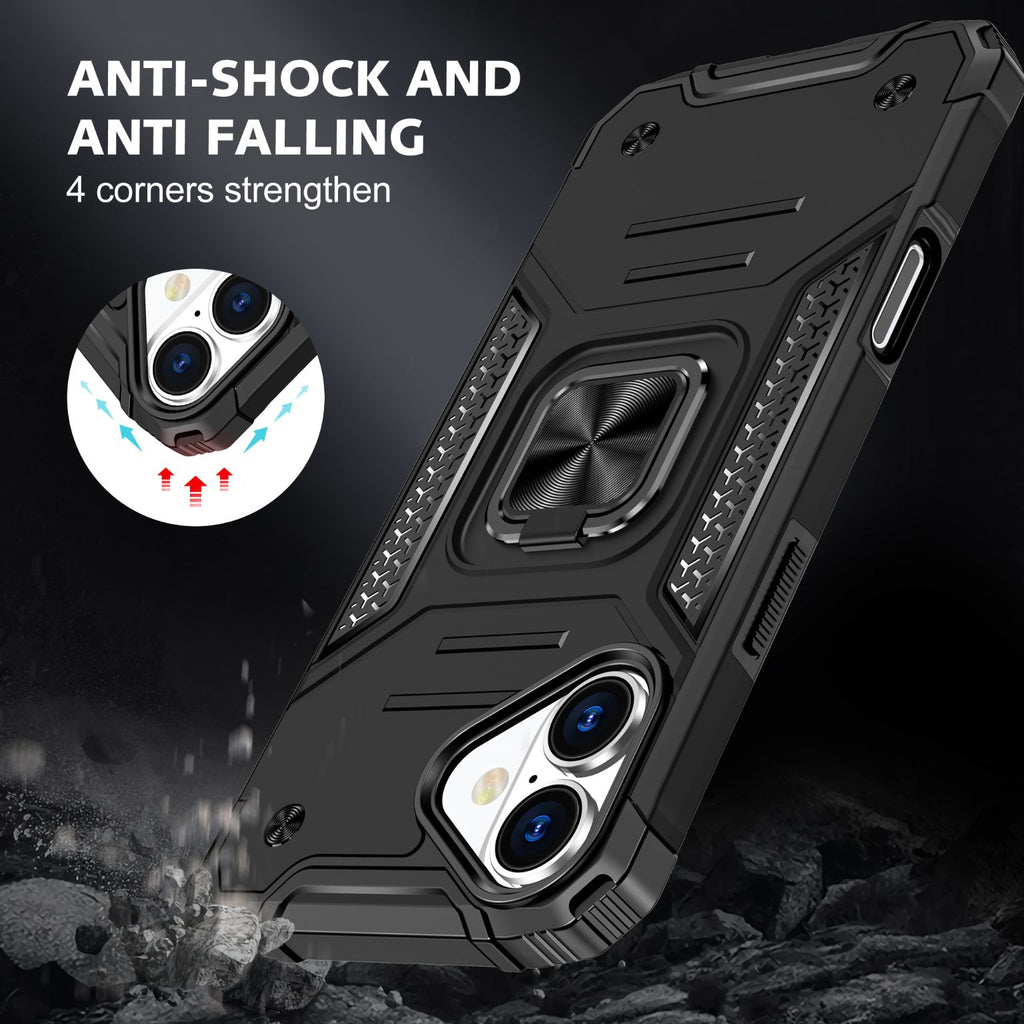 iPhone 16 Rugged Tough Case Shockproof Hybrid Cover BLACK