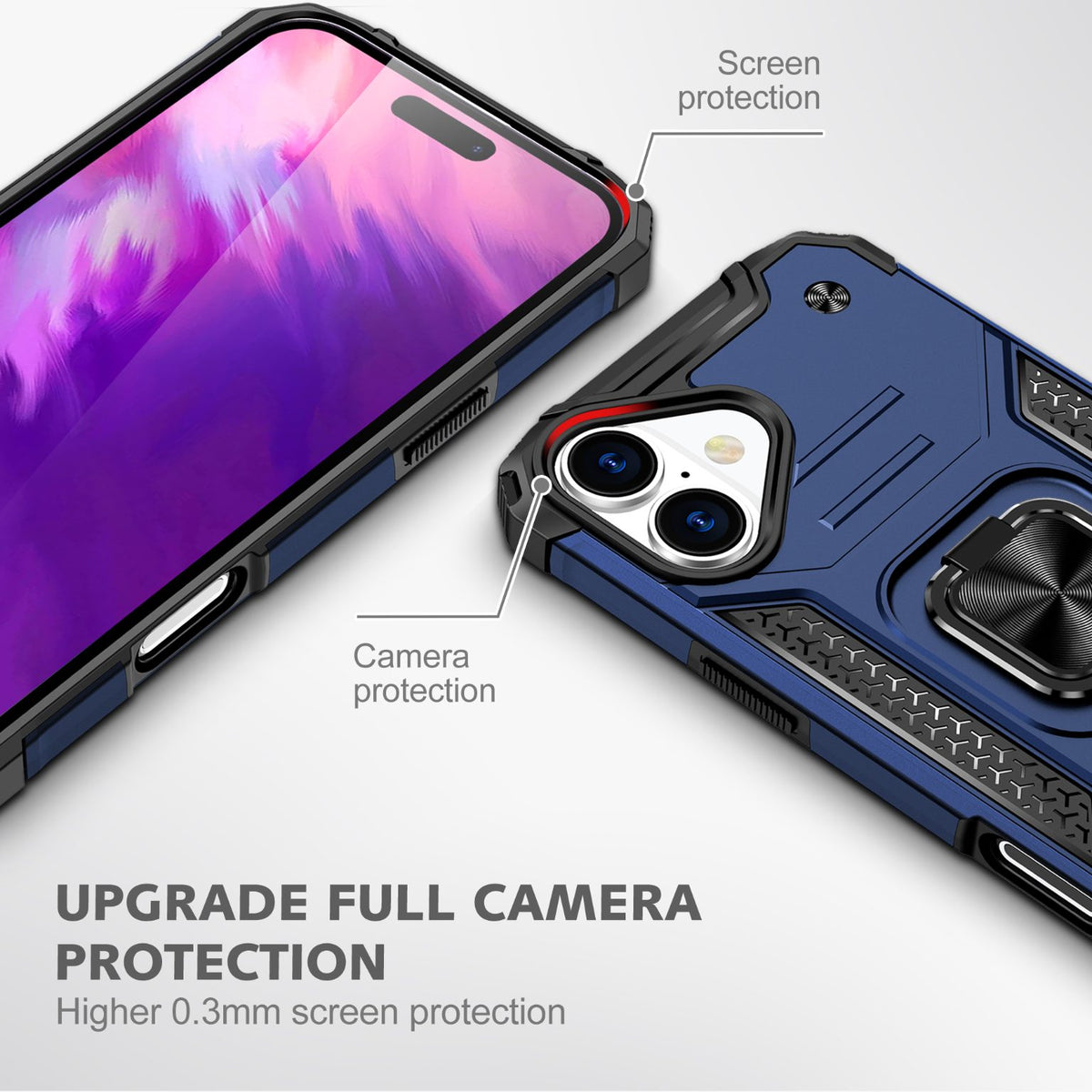 iPhone 16 Rugged Tough Case Shockproof Hybrid Cover BLUE